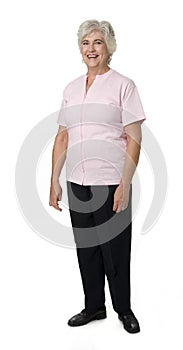 Mature Woman On White Background