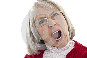 Mature woman yelling