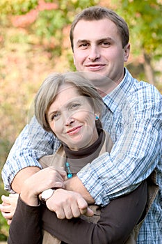 Mature woman and young man