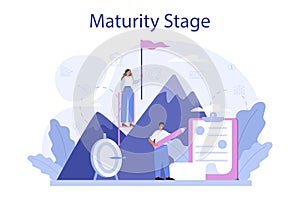 Maturity stage concept. Project life cycle period. Successful business photo