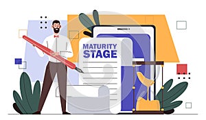 Maturity stage online vector concept photo