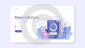 Maturity stage web banner or landing page. Project life cycle period.