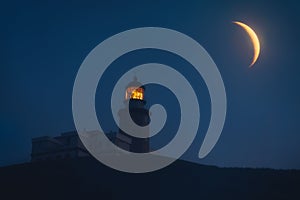 Matxitxako lighthouse at night