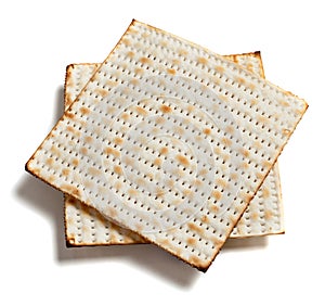 Matza bread on white photo