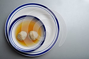 Matzah ball (kneidel) soup