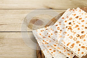 Matzahs. Jewish passover matzah isolated