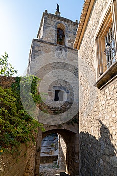 Maubec street arch alley medieval ancient village in southeast france