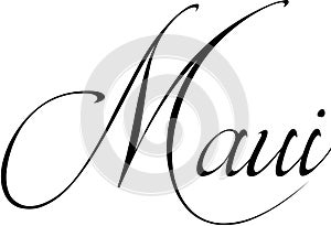 Maui text sign illustration