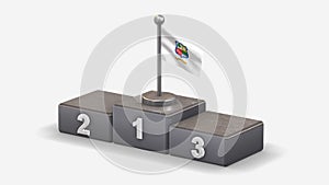 Maule 3D waving flag illustration on winner podium.