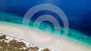 Maumere - A drone shot of an idyllic beach