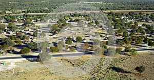 Maun from the air, Botswana