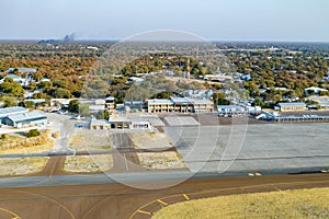 Maun airport from above in botswana, Africa