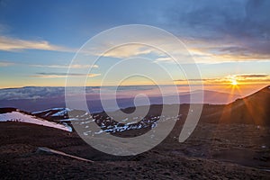 Mauna Kea summit at sunset, Hawaii