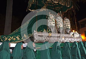 Maundy Thursday procession in Nerja Spain