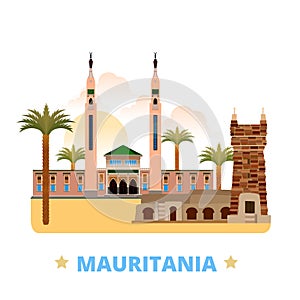 Mauritania country design template Flat cartoon st