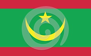 Mauritania flag vector graphic. Rectangle Mauritanian flag illustration. Mauritania country flag is a symbol of freedom,