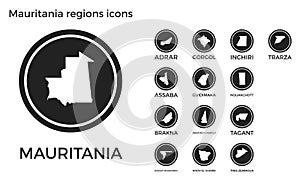 Mauritania regions icons.