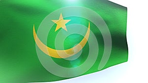 Mauritanian national official flag waving in the wind