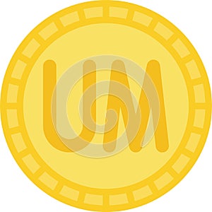 Mauritanian ouguiya coin icon, currency of Mauritania