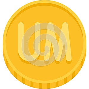 Mauritanian ouguiya coin icon, currency of Mauritania