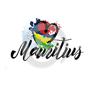 Mauritius country flag concept with grunge design suitable for a logo icon design