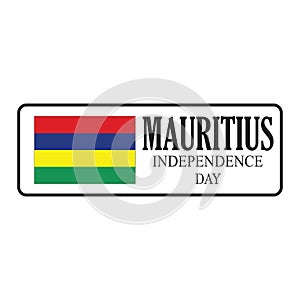 Mauritius Independence Day on March 12 Greeting card, poster, banner with flag. Vector Illustration on white background