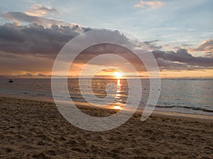 Mauritius Indian ocean sunset