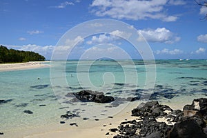 Mauritius, picturesque Ile aux cerfs in Mahebourg area