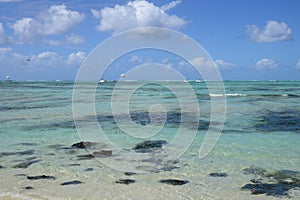 Mauritius, picturesque Ile aux cerfs in Mahebourg area