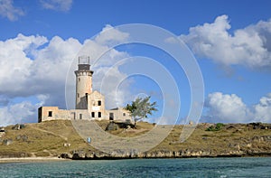 Mauritius, picturesque lighthouse island in Mahebourg aera photo