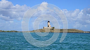 Mauritius, picturesque lighthouse island in Mahebourg aera