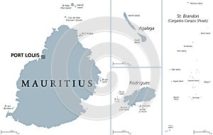 Mauritius political map