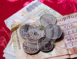 Mauritius Rupee notes and coins