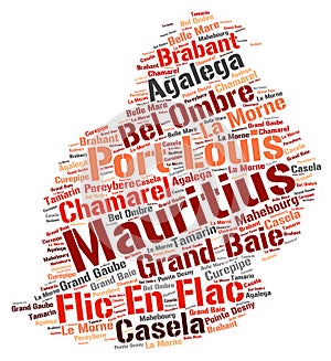 Mauritius top travel destinations word cloud