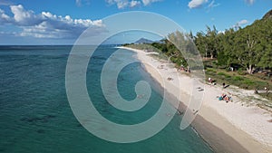 Mauritius tropical island view from above