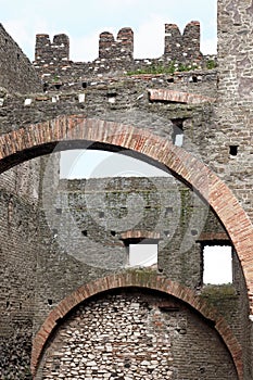 Mausoleo di Cecelia Metella - inside - in Via Appia antica at Rome - Italy