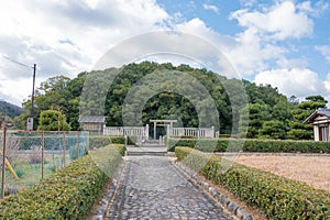 Mausoleum of Emperor Senka in Kashihara, Nara, Japan. Emperor Senka 467-539 was the 28th emperor of