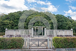 Mausoleum of Emperor Senka in Kashihara, Nara, Japan. Emperor Senka 467-539 was the 28th emperor of