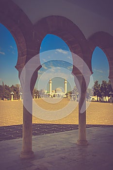 Mausoleum of Habib Bourgiba in Monastir, Tunisia.