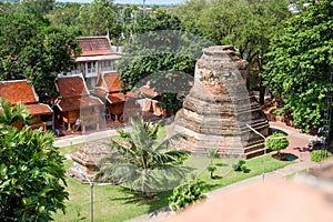 Mausoleum Historical remain in Phra Nakhon Si Ayutthaya, at yai chaimongkol Thailand, one of the famous historical landmark in t