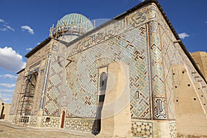 Mausoleum of Khoja Ahmed Yasavi in Turkistan, Kazakhstan.