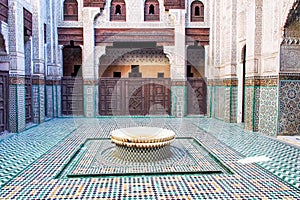 Mausoleum of Moulay Ismail interior in Meknes in Morocco
