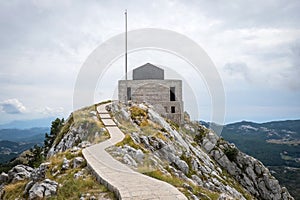 Mausoleum on the top of mount Lovchen in Montenegro