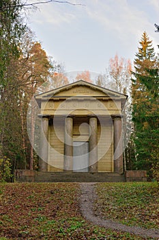 The mausoleum of the Wife of the benefactor in the late fall at