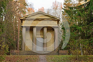The mausoleum of the Wife of the benefactor in the late fall at