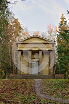 The mausoleum of the Wife of the benefactor in the late fall at photo