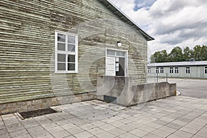 Mauthausen memorial camp. Barracks, roll call square. Austria