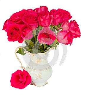 Mauve fresh roses in vase