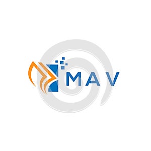 MAV credit repair accounting logo design on WHITE background. MAV creative initials Growth graph letter logo concept. MAV business