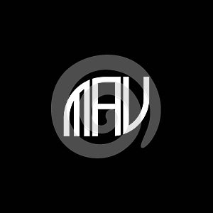 MAV letter logo design on black background. MAV creative initials letter logo concept. MAV letter design.MAV letter logo design on